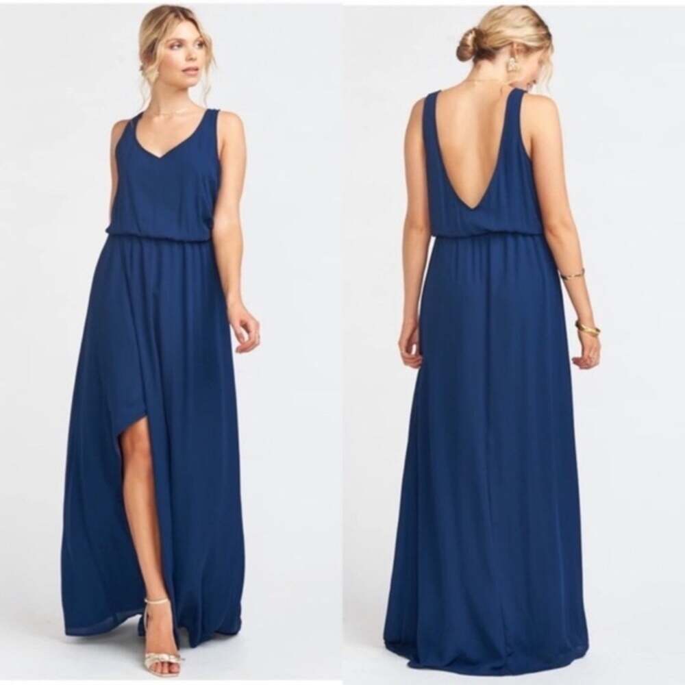 Show me Your Mumu SMYM Kendall navy blue maxi dress NEW MEDIUM